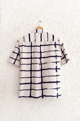 Shirtek Premium Beige Abstract Check Print Casual Half Sleeve Shirt for Men