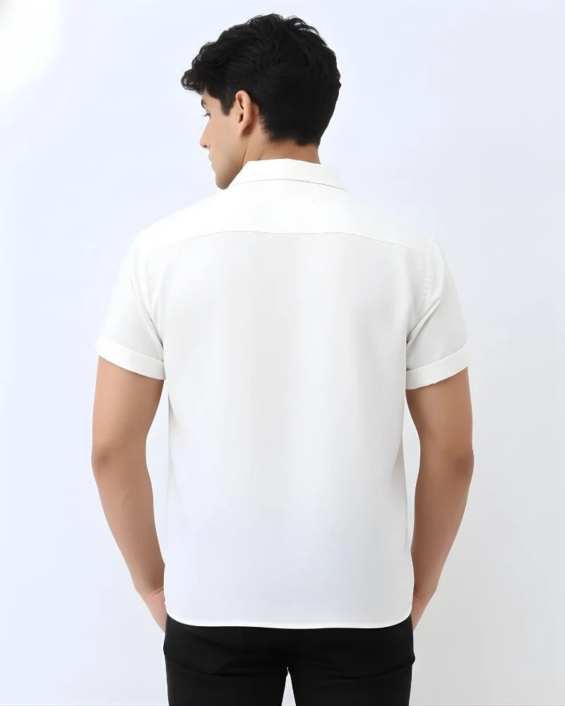 Blue Feather & Flying Birds Printed Shirt for Men